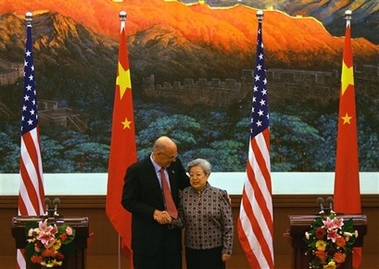 ,,Henry Paulson,,,US treasury secretary,,Wu Yi