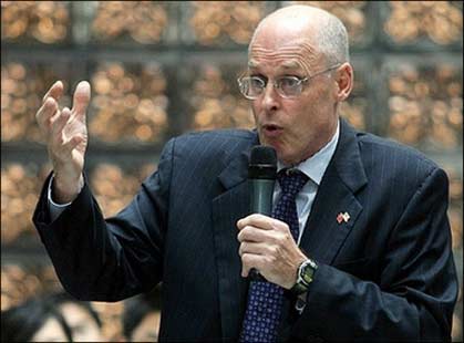 Treasury Secretary Henry Paulson, seen here in September 2006, said that China is unlikely to overtake the United States as the world's largest economy, and in fact faces important 