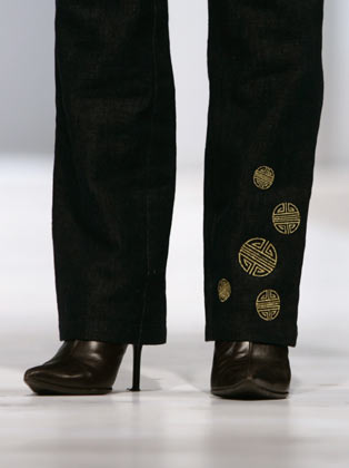 A model presents a creation by Hong Kong designer Anniewho during her show 