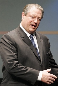 Former U.S. Vice President Al Gore speaks at the start of the Energy and Global Warming conference in Madrid, Tuesday, Feb. 7, 2007. [AP]