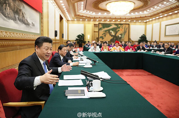 Xi's time with national lawmakers during the 'two sessions'