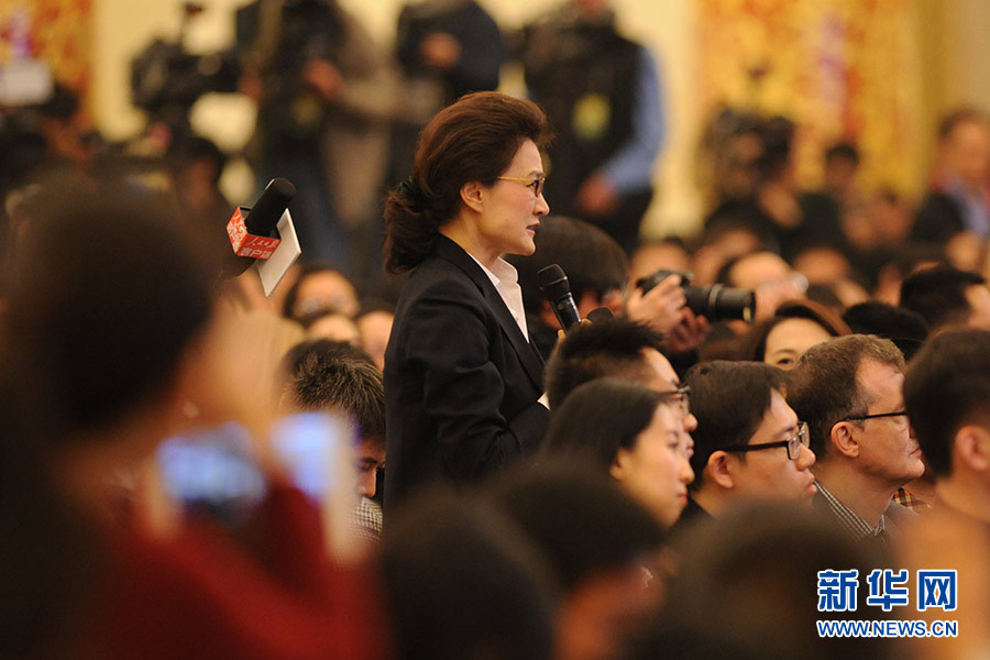 Journalists from around the world at Li's news conference