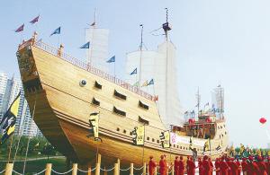 Zheng He Treasure Boat in the style of ancient appears
