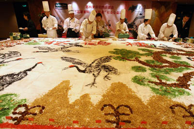 Gigantic cake marking the coming of Chongyang festival