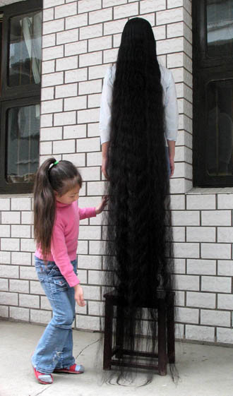 Hair measuring 2.42 metres