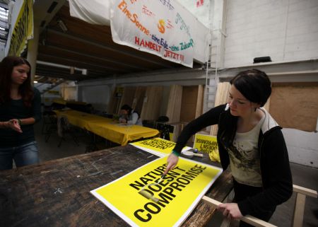 Environmental activists ready for demonstration