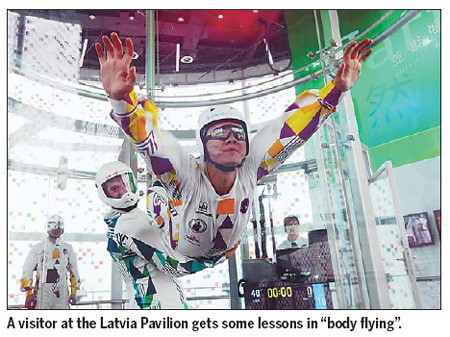 Latvia's Aerodium brings 'body flying' to Expo