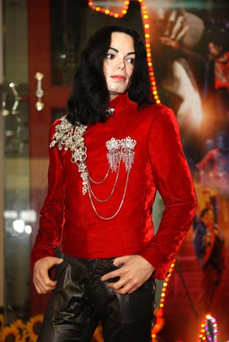 Wax figure of Michael Jackson dispalyed in Expo