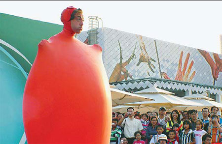 Balloon guy celebrates silliness