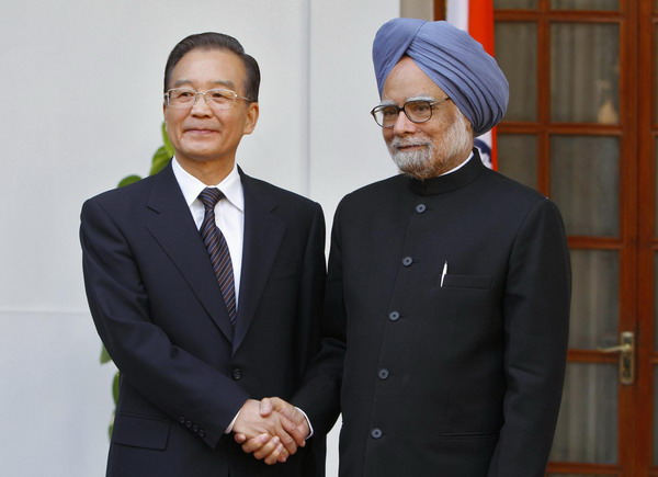 Premier Wen meets with Indian counterpart