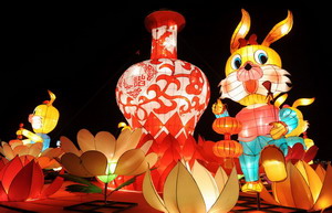 Lanterns lit up to celebrate Spring Festival