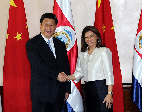 Chinese, Costa Rican presidents discuss bilateral co-op