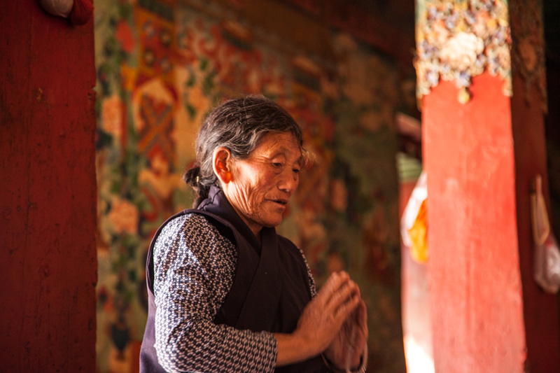 Inside Champa Ling Monastery of Tibetan Buddhism