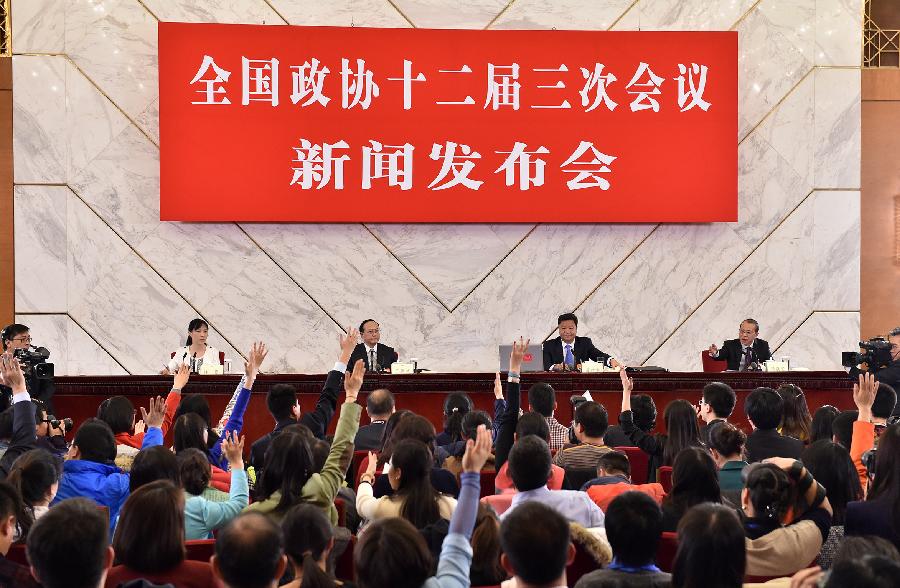 Press conference on 3rd session of 12th CPPCC National Committee held in Beijing