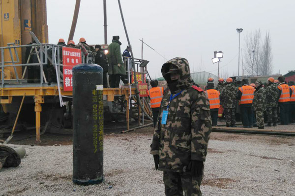 Rescue work at the collapsed gypsum mine in East China