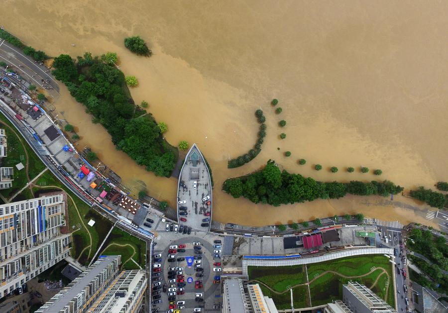 Liujiang River in south China sees 2nd flood peak this year