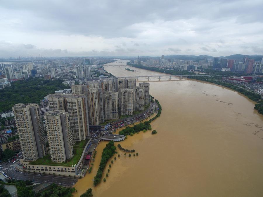 Liujiang River in south China sees 2nd flood peak this year