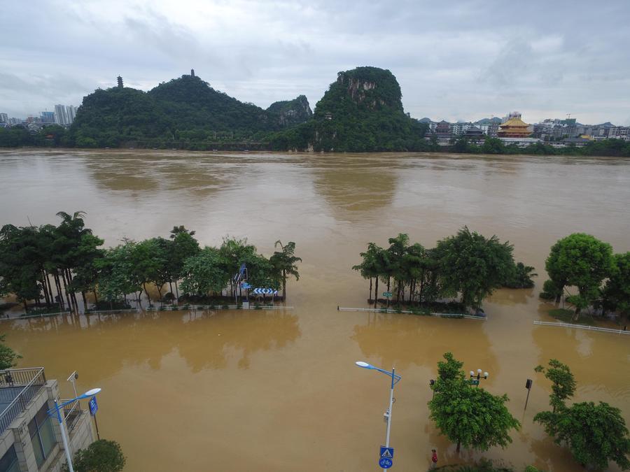 Liujiang River in south China sees 2nd flood peak this year