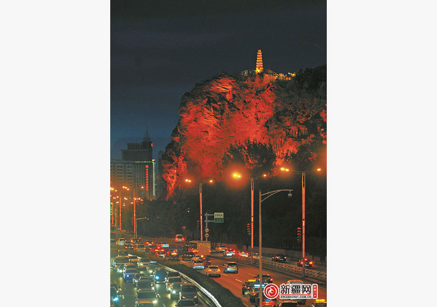 Night Urumqi picturesque in the illumination