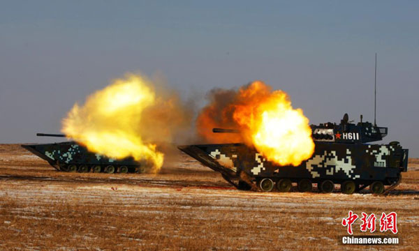 Chinese marines conduct combat training