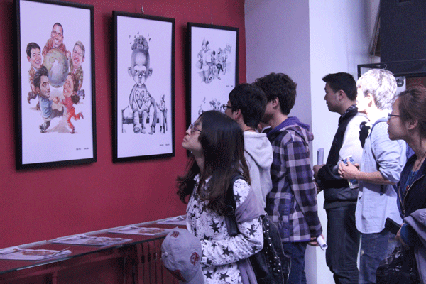 China Daily's illustrations, caricatures displayed at university