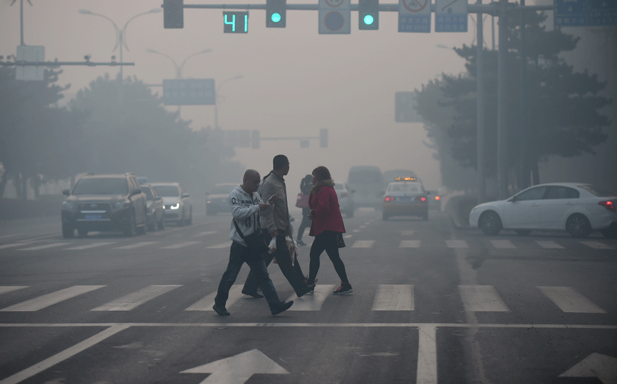 Haze envelops Northeast China's Changchun