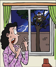 Lightning exposes Peeping Tom neighbor