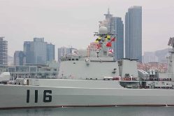 China parades naval ships