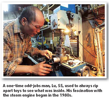 A man's enthusiasm with toys and his train