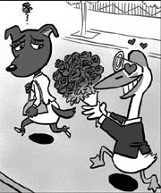 Residents try to sniff out dog and goose romance