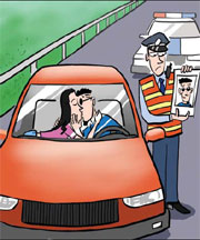 License to drive not permission to smooch