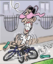 Falling bra lands on cyclist's head