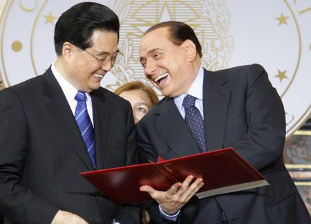 President Hu meets Italian PM on bilateral ties