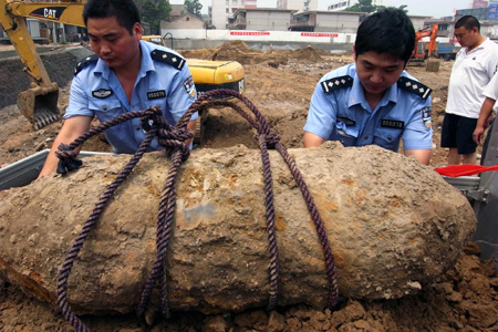 Unexploded WWII bomb found in C China