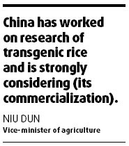 'GM' rice may join the menu