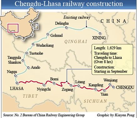 Sichuan-Tibet railway project delayed