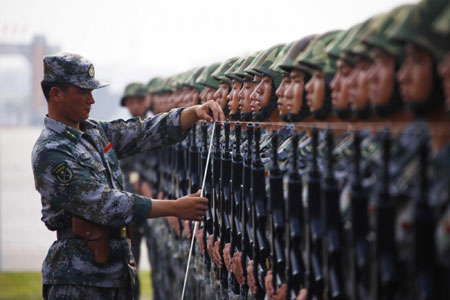 Training for National Day military parade