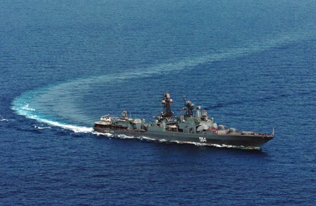 China, Russia hold joint drill in Gulf of Aden