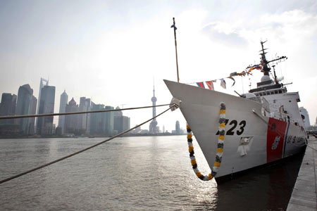 US Coast Guard's Cutter Rush docks at Shanghai