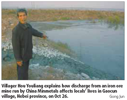 China Minmetals blamed for discharging waste into river