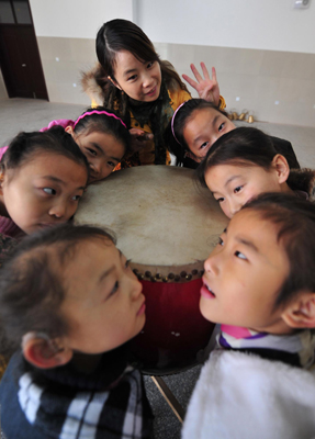 Dance class of deaf-mute students