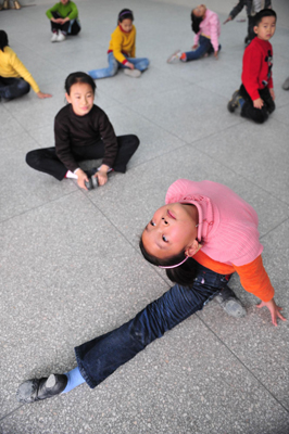 Dance class of deaf-mute students