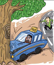 Man jailed for stealing, crashing cab