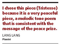 Pianist sets peaceful mood in Oslo