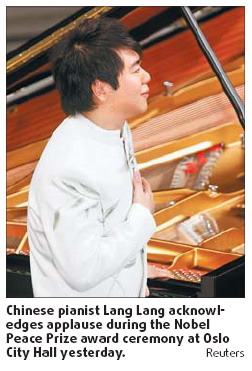 Pianist sets peaceful mood in Oslo