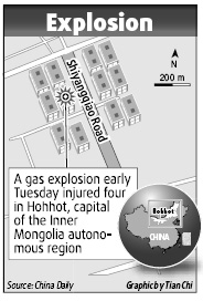 Major gas blast injures four