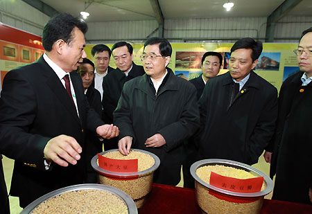 President Hu inspects Hebei, underlines agriculture