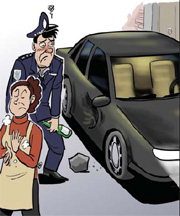 Wife smashes drunken cop's brand new car