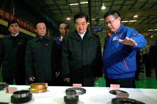 President Hu inspects reconstruction in quake-hit Shaanxi