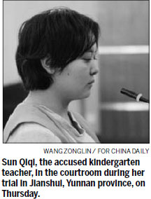 Teacher on trial for pricking students